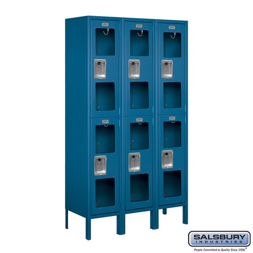 See-Through Metal Locker - Double Tier - 3 Wide - 5 Feet High - 12 ...