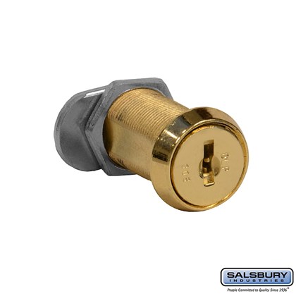 Replacement Lock - Gold Finish Cylinder - for Solid Oak Executive Wood Locker Door - with (2) keys