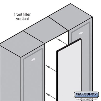 Front Filler - Vertical - 15 Inches Wide for Solid Oak Executive Wood Locker