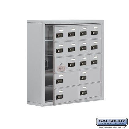 Cell Phone Storage Locker - with Front Access Panel - 5 Door High Unit (8 Inch Deep Compartments) - 12 A Doors (11 usable) and 4 B Doors - Surface Mounted - Resettable Combination Locks