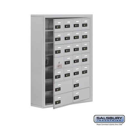 Cell Phone Storage Locker - with Front Access Panel - 7 Door High Unit (8 Inch Deep Compartments) - 20 A Doors (19 usable) and 4 B Doors - Surface Mounted - Resettable Combination Locks