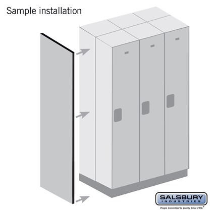 Double End Side Panel - for 24 Inch Deep Designer Wood Locker - without Sloping Hood