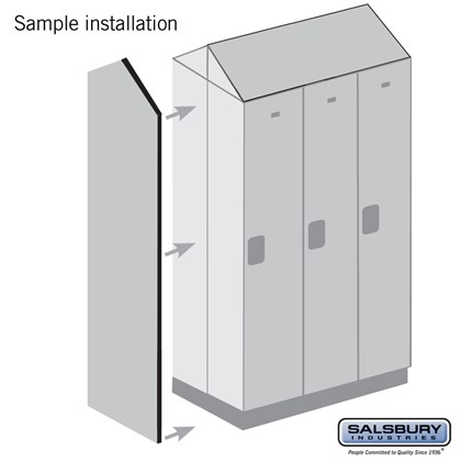 Double End Side Panel - for 24 Inch Deep Designer Wood Locker - with Sloping Hood