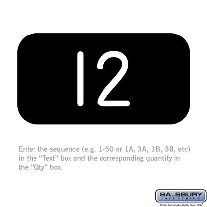Custom Engraved Number Plate - for Open Access Designer Locker and Designer Gear Locker Door