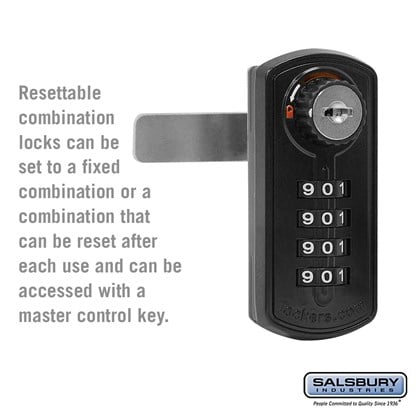 Resettable Combination Lock - for Open Access Designer Locker and Designer Gear Locker Door