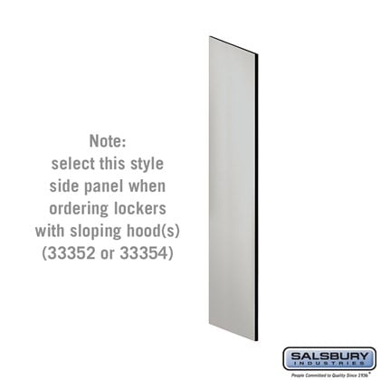 Side Panel - for 5 Feet High - 21 Inch Deep Designer Wood Locker - with Sloping Hood