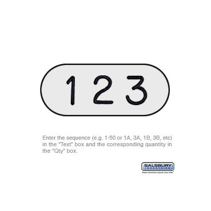 Custom Engraved Number Plate - for Heavy Duty Plastic Locker Door