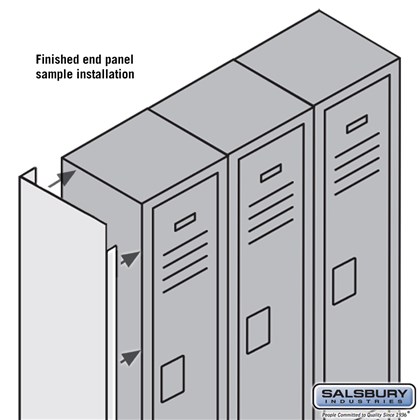 Finished End Panel - for 6 Feet High 12 Inch Deep Metal Locker