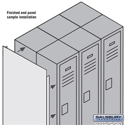 Finished Double End Panel - for 6 Feet High 12 Inch Deep Metal Locker