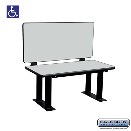 Designer Wood ADA Locker Bench with back support - 42 Inches Wide