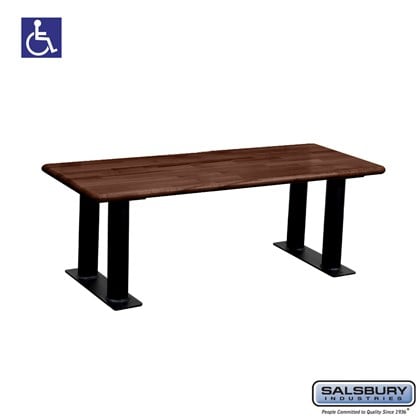 Salsbury Wood ADA Locker Bench - 48 Inches Wide - Dark Finish