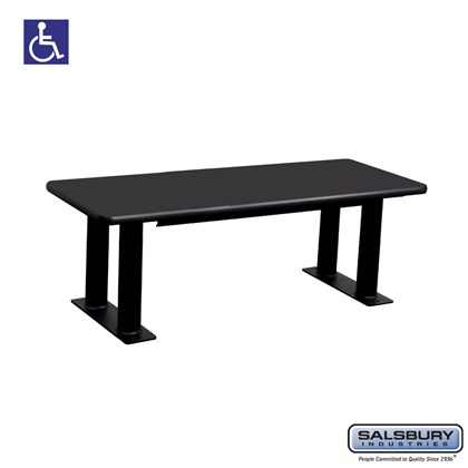 Salsbury Designer Wood ADA Locker Bench - 48 Inches Wide - Black
