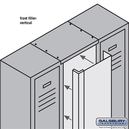 Front Filler - Vertical - 15 Inch Wide - for 6 Feet High Metal Locker