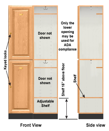 ADA Compliant Double Tier Wood Lockers