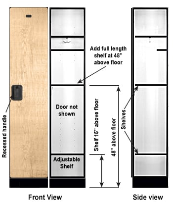 ADA Compliant Single Tier Wood Lockers