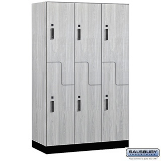 15" Wide Double Tier 'S' Style Premier Wood Lockers