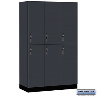 18" Wide Double Tier Premier Wood Lockers