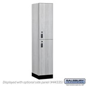 15" Wide Premier Wood Locker - Double Tier - 1 Wide - 6 Feet High - 21" Deep - Resettable Combination Locks