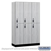 15" Wide Premier Wood Locker - Double Tier - 3 Wide - 6 Feet High - 18" Deep - Resettable Combination Locks
