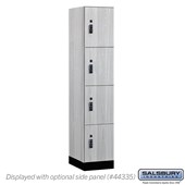 15" Wide Premier Wood Locker - Four Tier - 1 Wide - 6 Feet High - 21" Deep - Resettable Combination Locks