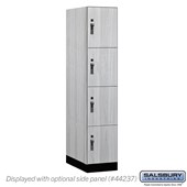 15" Wide Premier Wood Locker - Four Tier - 1 Wide - 6 Feet High - 24" Deep - Hasps