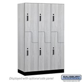 15" Wide Premier Wood Locker-Double Tier 'S' Style-3 Wide-6 Feet High-18" Deep-Electronic Locks