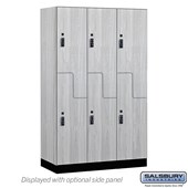 15" Wide Premier Wood Locker-Double Tier 'S' Style-3 Wide-6 Feet High-18" Deep-Resettable Combination Locks