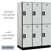 18" Wide Double Tier Designer Wood Locker - 3 Wide - 6 Feet High - 21 Inches Deep - Electronic Locks
