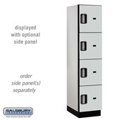 18" Wide Four Tier Designer Wood Locker - 1 Wide - 6 Feet High - 18 Inches Deep - Electronic Locks