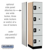 18" Wide Four Tier Designer Wood Locker - 1 Wide - 6 Feet High - 18 Inches Deep - Resettable Combination Locks