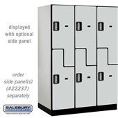 18" Wide Double Tier 'S' Style Designer Wood Locker - 3 Wide - 6 Feet High - 24 Inches Deep - Electronic Locks
