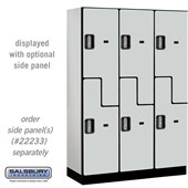 18" Wide Double Tier 'S' Style Designer Wood Locker - 3 Wide - 6 Feet High - 18 Inches Deep - Electronic Locks