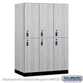 18" Wide Premier Wood Locker - Double Tier - 3 Wide - 6 Feet High - 24" Deep - Resettable Combination Locks