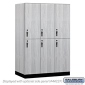 18" Wide Premier Wood Locker - Double Tier - 3 Wide - 6 Feet High - 24" Deep - Hasps