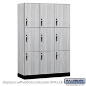18" Wide Premier Wood Locker - Triple Tier - 3 Wide - 6 Feet High - 18" Deep - Hasps
