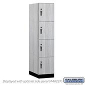 18" Wide Premier Wood Locker - Four Tier - 1 Wide - 6 Feet High - 24" Deep - Hasps