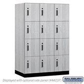 18" Wide Premier Wood Locker - Four Tier - 3 Wide - 6 Feet High - 24" Deep - Electronic Locks