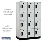 15" Wide Four Tier Designer Wood Locker - 3 Wide - 6 Feet High - 18 Inches Deep - Electronic Locks