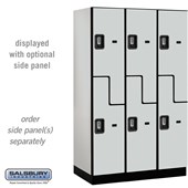 15" Wide Double Tier 'S' Style Designer Wood Locker - 3 Wide - 6 Feet High - 21 Inches Deep - Resettable Combination Locks