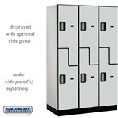 15" Wide Double Tier 'S' Style Designer Wood Locker - 3 Wide - 6 Feet High - 24 Inches Deep - Electronic Locks