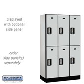 12" Wide Double Tier Designer Wood Locker - 3 Wide - 5 Feet High - 21 Inches Deep - Electronic Locks