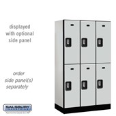 12" Wide Double Tier Designer Wood Locker - 3 Wide - 5 Feet High - 18 Inches Deep - Resettable Combination Locks