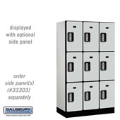 12" Wide Triple Tier Designer Wood Locker - 3 Wide - 5 Feet High - 18 Inches Deep - Electronic Locks
