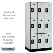 12" Wide Triple Tier Designer Wood Locker - 3 Wide - 6 Feet High - 21 Inches Deep - Resettable Combination Locks