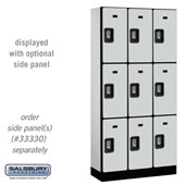 12" Wide Triple Tier Designer Wood Locker - 3 Wide - 6 Feet High - 15 Inches Deep - Resettable Combination Locks