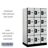 12" Wide Four Tier Designer Wood Locker - 3 Wide - 5 Feet High - 21 Inches Deep - Resettable Combination Locks