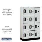 12" Wide Four Tier Designer Wood Locker - 3 Wide - 5 Feet High - 15 Inches Deep - Electronic Locks