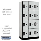 12" Wide Four Tier Designer Wood Locker - 3 Wide - 6 Feet High - 18 Inches Deep - Electronic Locks