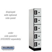 12" Wide Five Tier Box Style Designer Wood Locker - 1 Wide - 5 Feet High - 21 Inches Deep - Electronic Locks