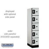 12" Wide Five Tier Box Style Designer Wood Locker - 1 Wide - 5 Feet High - 21 Inches Deep - Resettable Combination Locks